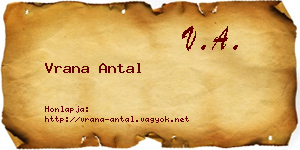 Vrana Antal névjegykártya